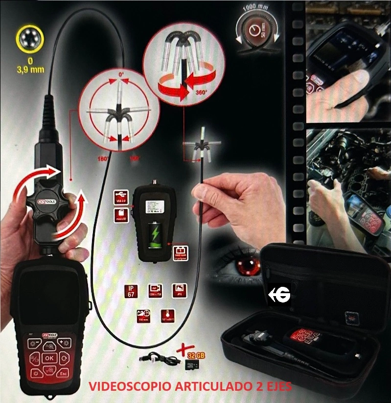 VIDEOSCOPIO GIRA 2 EJES diametro 3,9mm KSF GimateG