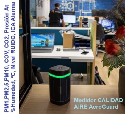 uso en industriaas y oficinas monitor calidad aire interior IAQ AEROGUARD con Wifi y Alarma consulte a Gimatec