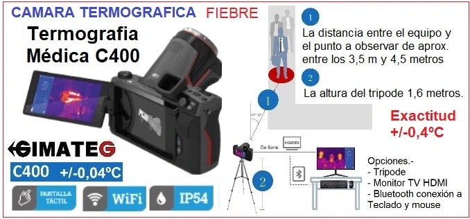 deteccion personas con fiebre termografica guide C400 HDMI gimateg