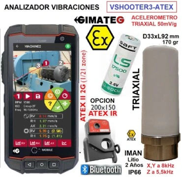 Analizador vibraciones y camara termica ATEX VShooter GimateG