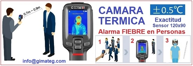 camara térmica basica con detección fiebre y alarma T120 gimateg