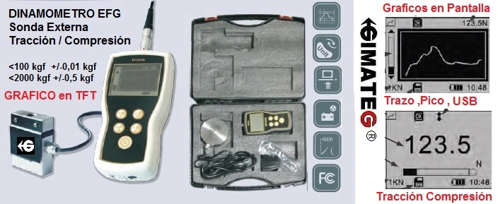 alquiler Dinamometro digital sonda externa grafico traccion compresion GimateG