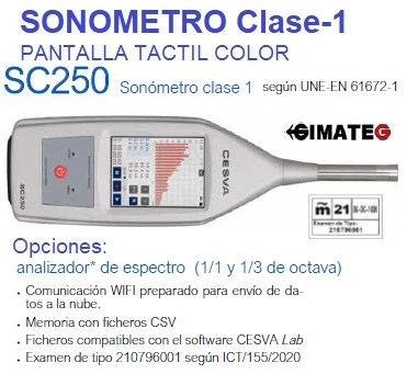 alquiler y venta sonometro clase-1 Sc250 cesva gimateg